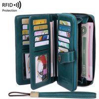 RFID Blockade Passport Bag Travel Document Holder and Long Zipper Ticket Storage Wallet Multiple Passports
