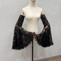 Luxurious Sunscreen Long Tulle Sleeves Breathable Thin Detachable Sleeves Lace Sheer Bridal Gloves Gothic Events