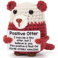 1 Pc Positive Energy Otter Weaving Ornament Otter Positive Gift Knitted Doll Handmade Crocheted Gift Decoration