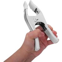 A Shaped Heavy Duty Spring Clip Metal White with Rubber Cover for Wedding Dress Waist Trailing Clip Wood Clip Photography 1PC