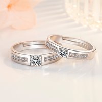 Elegant 925 Sterling Silver Luxury Single-Strap Zircon Ring for Men and Women, Fashionable Wedding Party Gift Jewelry