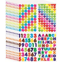 20 Sheets Colorful Alphabet Number Heart Star Dot Stickers Self-Adhesive Scrapbooking Stickers for DIY Art Crafts Creative JXB