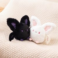 Cute Round Bats Plush Toys Pink Imp Angel Bat Plushie Stuffed Doll Black & White Cartoon Bat Plushie Children's Birthday Gifts