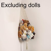 New hanging toy storage hammock Bohemian toy storage hand woven plush toy mesh bag