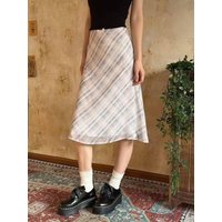 Sweet Pleated Ladies Skirt High Waist Korean Style Skirts New Summer Vintage Plaid Striped Print Skirts Women Chic