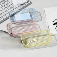 Metal Wire Basket Foldable Desktop Organizer Office Desk Storage Vintage Iron Storage Basket for Living Room Kitchen Home Decor