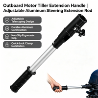 18 Inch Outboard Motor Tiller Extension Handle Aluminum Telescoping Boat Extension Bar for 35-40mm Tiller Trolling Motor