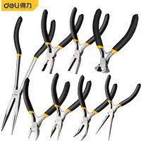 Deli 4/5/6 inch Mini Long Nose High Precision Wire Cutters Anti-slip Handle Design Multi-function Electrician Repair Hand Pliers