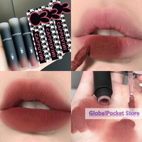 Retro Red Brown Tone Lipstick Mousse Matte Lip Mud Velvet Lip Glaze Non-Stick Cup Lipgloss Makeup Lip Tint Beauty Cosmetic