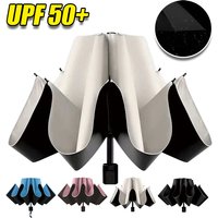 Reflective Safe Stripe Compact Reverse Umbrella Inverted Folding Rain UV Protection Portable Travel Umbrella