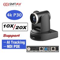 SMTAV AI Tracking 4K NDI 10X/20X Conference Camera SDI USB PTZ Camera HDMI IP Live Streaming Support POE for Church Meeting
