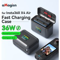 aMagisn 36W Fast Charging Case for Insta360 X4 Air Camera, Portable Battery Charger with LED Real-time Display for X4 Air