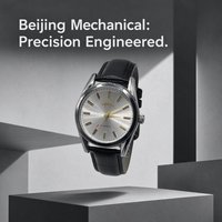 Beijing Brand Vintage Mechanical Watch Men 17 Jewels Hand Wind Shock Resistant Black Leather Strap Business Dress Wristwatch