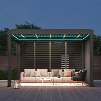 Luxury MULAN PG001 Garden Gazebo Motorized Remote Control Bioclimatic Aluminum Patio Roof Outdoor Louvered Waterproof Pergola