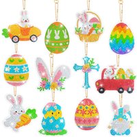 44pcs Diamond Art Keychain Kits Easter, Easter Diamond Painting Keychain for Easter Party Decoration Favor