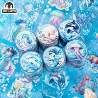 Mr. Paper 6 Style Ocean Theme PET Tape Galaxy Light Hand Account Material Recycling Sticker Stationery