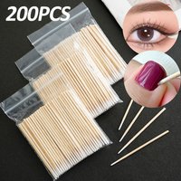 200Pcs White Nails Wood Swab Clean Sticks Bud Tip Wooden Cotton Head Manicure Detail Corrector Nail Polish Remover Art Tools