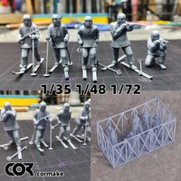 USSR Soldiers skiing in winter army figure Soldier team Military Man Set Assembly Static Scale model kit 6 pcs 1/72 1/35 1/48