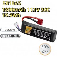 Lithium Polymer Battery 501865 1800mAh 30C T PLUG 11.1V for RC Car Water Gun Mini Paintball Air GunElectric Toy Gun Accessories