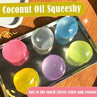 1/6pcs Squishy Plasticity Fidget Toy Transparency Coconut Oil Squeeze Toy Simulated Bule Transparent Ball Funny Anti-Stress Toys