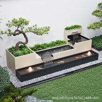 Aluminum alloy outdoor courtyard, flowing water landscape wall, garden, fish pond, flower bed combination, stainless steel