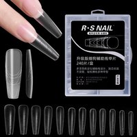 RSNAIL 240pcs Full Cover Press On Nail Tips Scale Auxiliary Line Sculpted Fake Nail Tips Nails Extension Tip Quick Building Mold