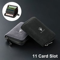 Sudue 11-Card Slot Wallet Car Driver Licence Cards Bag Zip Coin Purse For Maserati Quattroporte Spyder Levante Coupe GranTurismo