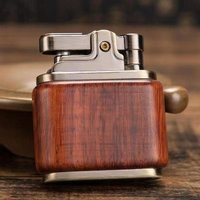ZORRO retro grinding wheel ignition lighter, pure copper, sandalwood craft kowtow machine, collectibles, men's gifts