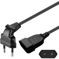 EU Power Extension Cord Anged European AC Power Extension Cord Europe 2-prong Power Lead Male to Female Extension Cable Wire