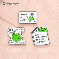 How To Get 8 Hours Of Sleep In 3 Hours Enamel Pin Funny Sarcastic Office Quotes Cute Frog Animal Brooch Lapel Bagde Jewelry Gift
