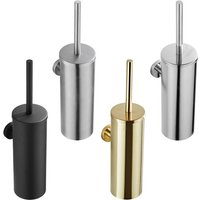 304 stainless steel toilet brush with base, a wall-mounted toilet brush set for the bathroom, featuring dead-angle-free cleaning