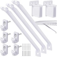 17" Heavy Duty Wire Shelf Brackets Set Clips & End Bracket - Wall Mount Closet Organizer for Wardrobe Garage & Pantry Storage