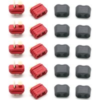 50pair Amass T Plug Deans Female Male Connectors 2 Pin Brass Bullet with Sheath Cover T-Plug For Lipo Batteries RC Model Parts
