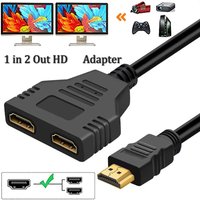 HDMI-compatible Splitter Adapter Cable 1 Male To Dual Female 4K 3D Y Splitter For Laptop TV Monitor PC 1080P 1 In 2 Out Cord Set