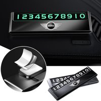 Car LOGO Parking Phone Number Plate Auto Interior Stickers For MINI Cooper F54 F55 F56 R56 R60 SONE Roadster Clubman Coupe
