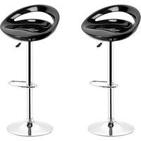 Barhocker-Set mit 2 Stück, gepolsterter Barhocker mit Rückenlehne, höhenverstellbar, Thekenhocker für Küche, Esszimmer