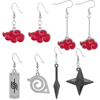 Anime Naruto Jewelry Earrings Drop Accessories Sharingan Akatsuki Cosplay Party Pendant Drop Earrings Toys for Women Men Gifts
