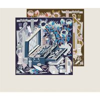 POBING Hand Rolled Twill Silk Scarf Women Toolbox Double Side Printed Square Scarves Wraps Echarpes Foulards Femme Hijab 53CM