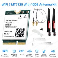 M2 MT7925 WiFi 7 LAN Card Bluetooth 5.4 Tri Band 2.4G 5G 6GHz 5400Mbps M.2 NGFF Wireless Adapter for Win10/11