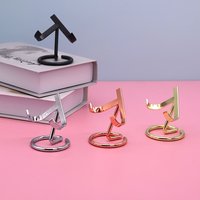 4Pcs Heart-Shaped Iron Display Stands Crystal Gemstone Holders Romance Themed Crafts Slabs Display Holder Collections Home Decor