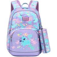 MOK new primary school bag 1-3-6 grade girls lightweight backpack children's backpack pencil bag set