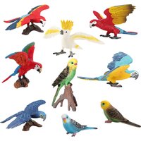 Forest animals Toy Macaw Parrot Figurine Cockatoo Budgerigar Bird Figures Jungle Animal Figurines Action Figure Toys for Kids