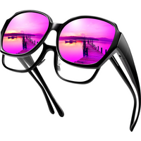Polarized Over Glasses Sunglasses for Women, Oversized Fit Over Sun Glasses UV400 (Purple) T01