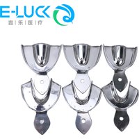 6pcs/Set Dental Metal Trays Dentistry Stainless steel Impression Tray Dentist Tools with no hole Upper Lower 3 Sizes