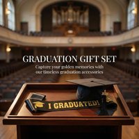Graduation Cap and Tassel Set with Black Golden Satin Sash for Class of 2026 Academic Ceremony Use