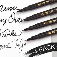 4pcs Hand Lettering Pens Set, Refillable Brush Markers, 4 Sizes for Calligraphy, Art Drawing, Manga Sketching, Scrapbooking, Jou