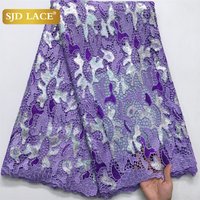 SJD LACE Nigerian Sequins Water Soluble Lace Fabrics 2025 High Quality African 5Yards Guipure Cord Lace for Women Dress Sew 4058