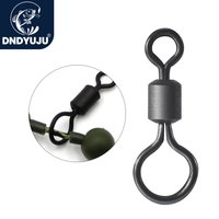 DNDYUJU 50/100pcs Quick Change Big Eye Swivels Matt Black Rolling Solid Swivels For Hook Lure Carp Fishing Connector Tackle