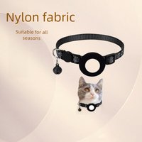 For Cat AirTag Holder Collar Breakaway Reflective Strips Adjustable Kitten Collar Waterproof Cat Bell Collar Pet Air Tag Case