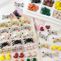 6pcs Cartoon Duckling Little Crab Bead Alloy Bead DIY Jewelry Bracelet Necklace Chain Beaded Accessories